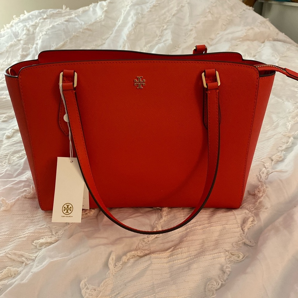 tory burch emerson small top zip tote bag